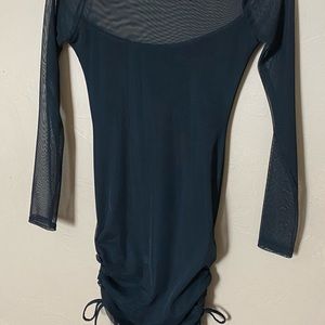 Mesh mini black dress